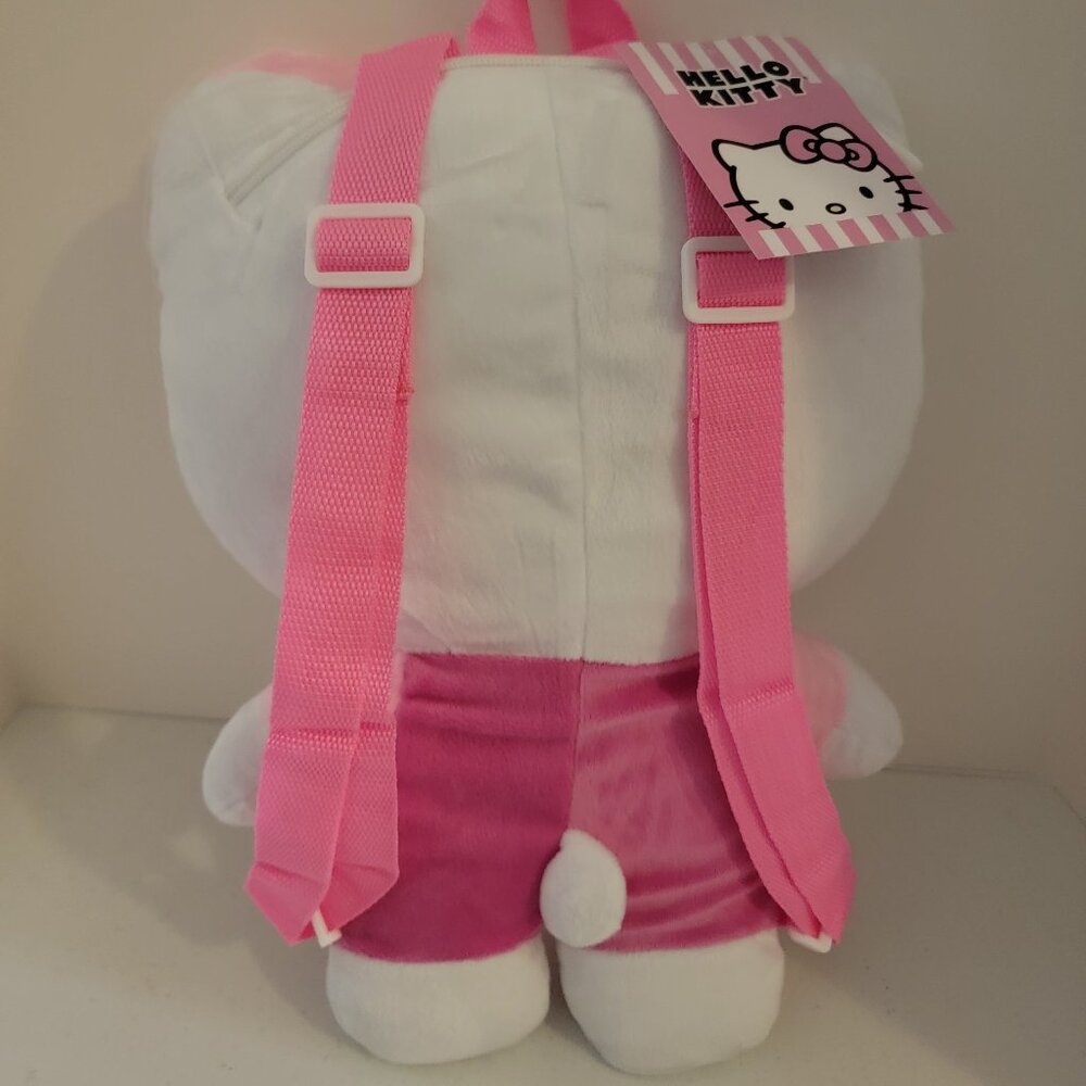 Hello Kitty Plush Backpack 15” Pink Sanrio Kawaii Stuffed Animal Bag Cute Gift - Picture 3 of 4